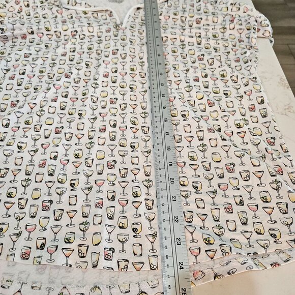 SanSoleil SolTex Lux XL Fun Wine Glass Print Protection Shirt UPF 50+ - Picture 7 of 9